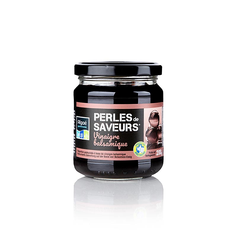 Caviar aux herbes Vinaigre balsamique Les Perles 200g, billes de 5mm dans une bouteille
