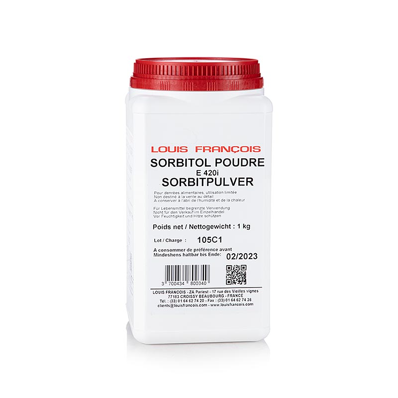 Sorbitol en poudre de Louis François, 1 kg pour la fabrication de produits sans sucre