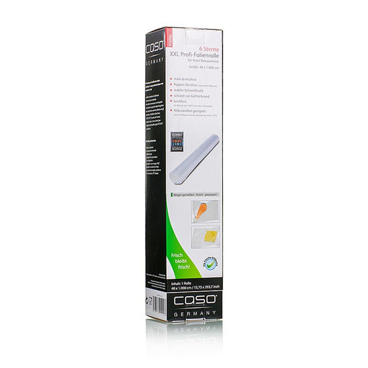 Rouleau de film Caso transparent de 40x1000xm pour utilisation avec le FastVac, emballé par 1 pièce