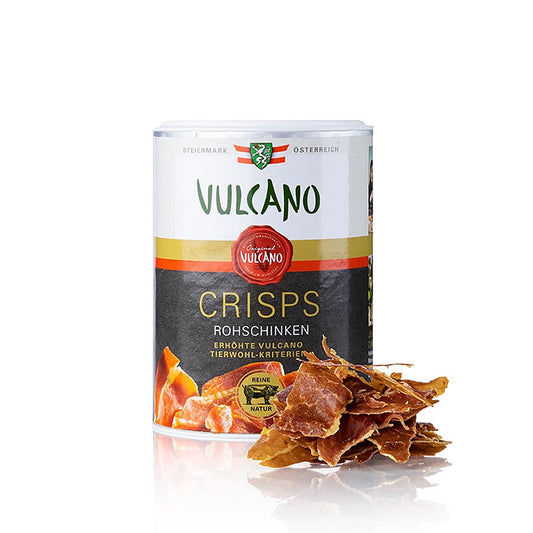 VULCANO Crisps, chips de jambon cru, 35 g - snack savoureux avec du jambon cru finement tranché dans un paquet de 35 grammes