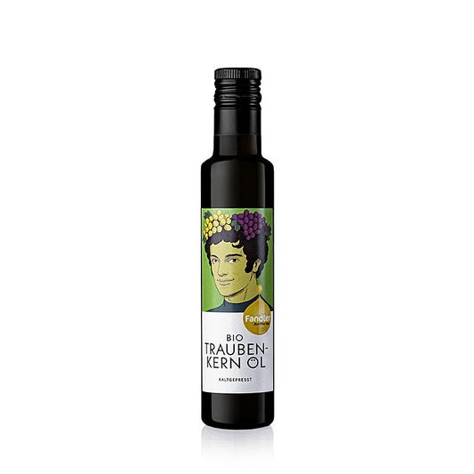 Huile de pépins de raisin Fandler biologique pressée à froid, flacon de 100 ml, image du produit