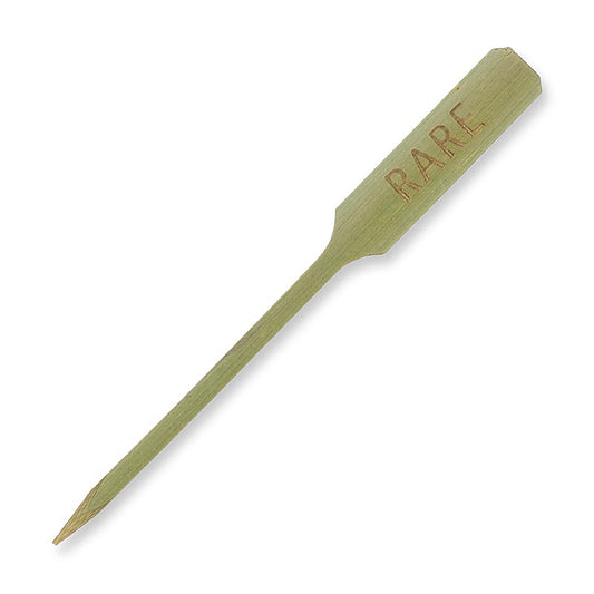 Brochettes en bambou avec pointe en forme de feuille et étiquette Rare, 9cm de long, paquet de 100 pièces