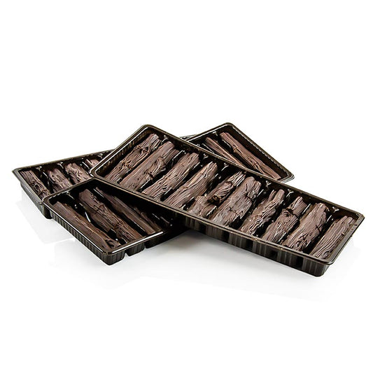 Ulmer Borkenschokolade, une tablette de chocolat pur à 50 % mesurant environ 75 cm et pesant 25 kg, parfaite pour se régaler d'un chocolat riche et de grande qualité.