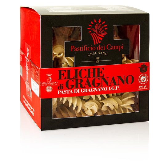 Pastificio dei Campi - No59 Eliche, Pasta di Gragnano, IGP/PDO, 500 g - Pâtes italiennes traditionnelles fabriquées avec des moules en bronze et séchées à l'air pour une texture et une saveur parfaites, 500 g