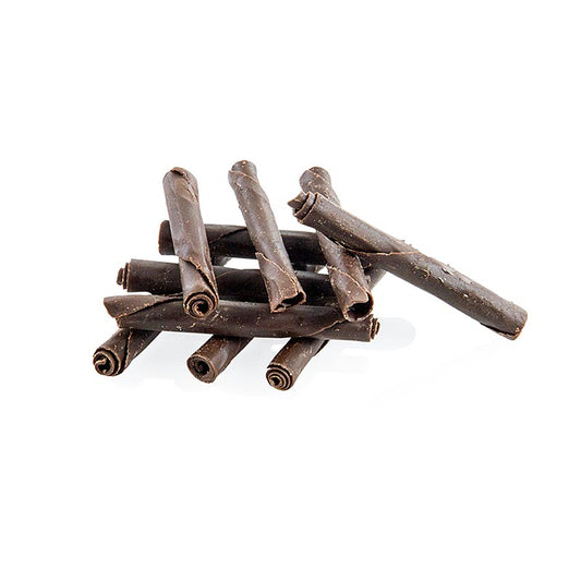 Délicieux et riches mini cigares panatella au chocolat noir, 45 cm de long, 500 g et 310 pièces par paquet.