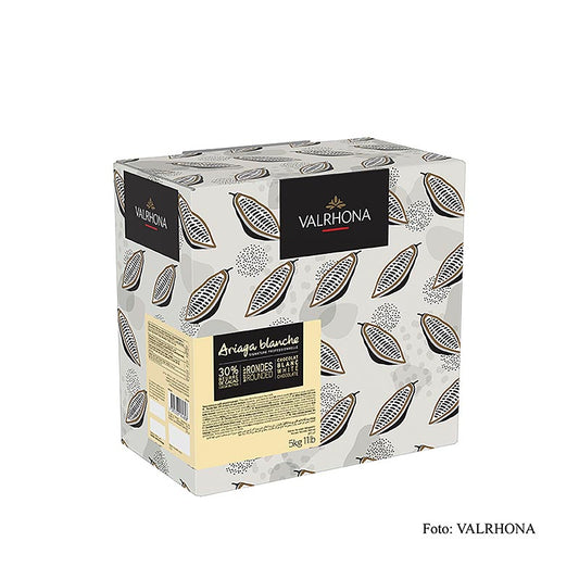 Valrhona Ariaga Blanchet, chocolat blanc Callets, 30% de beurre de cacao, 5 kg - image du produit