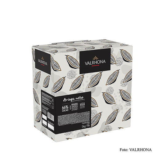 Valrhona Ariaga Noire, couverture noire, Callets, 66% de cacao, 5 kg - chocolat noir de haute qualité pour usage professionnel