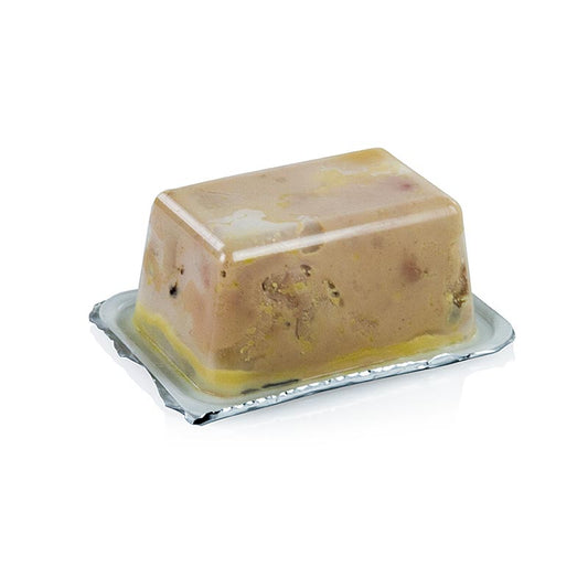 Délicieux bloc de foie gras avec morceaux de truffe, 180 grammes