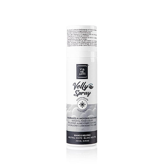 250 ml de spray au beurre de cacao Velly en blanc, pour un effet velouté et lisse