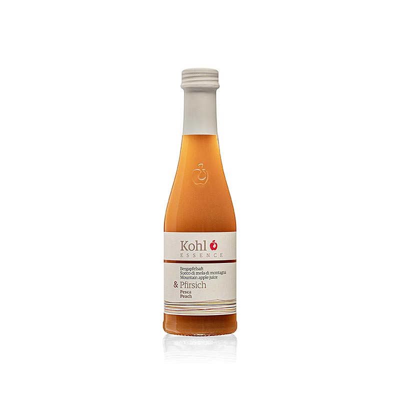 ESSENCE jus de pomme de montagne + pêche, 200ml - un mélange rafraîchissant de jus de pomme de montagne et de pêche dans un format pratique de 200ml