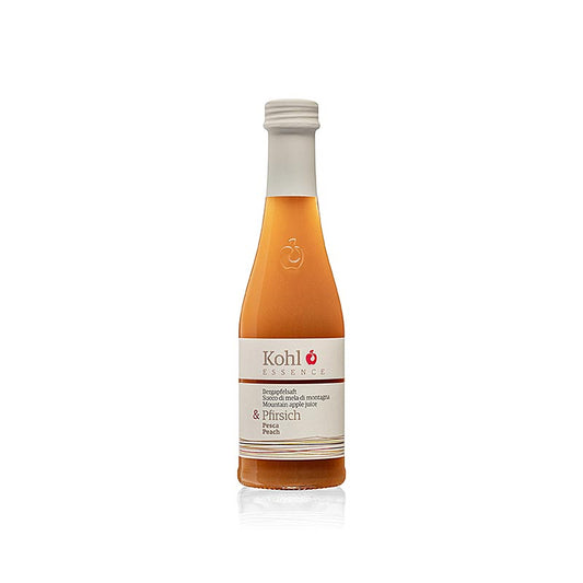 ESSENCE jus de pomme de montagne + pêche, 200ml - un mélange rafraîchissant de jus de pomme de montagne et de pêche dans un format pratique de 200ml