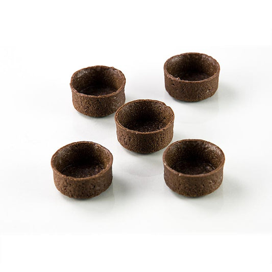 Mini tartelettes de dessert - Filigrano, rondes, 38cm de diamètre, 18cm de hauteur, pâte brisée au chocolat, 200 pièces