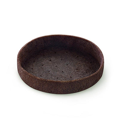 Tartelettes de dessert - Filigrano, produit rond en pâte sableuse au chocolat, 83 cm de diamètre et 2 cm de hauteur, présenté dans une boîte de 55 pièces.