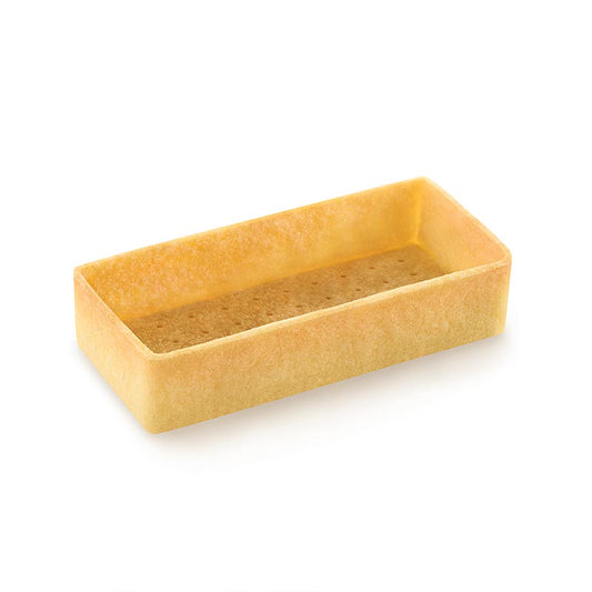 Délicieuses et élégantes tartelettes rectangulaires Filigrano, mesurant 73x33cm et 18cm de haut, à base de pâte feuilletée, présentées dans un paquet de 162 pièces.