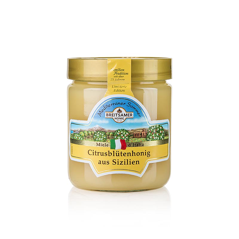 Pot de miel d'été méditerranéen Breitsamer aux agrumes de Sicile, 500 g