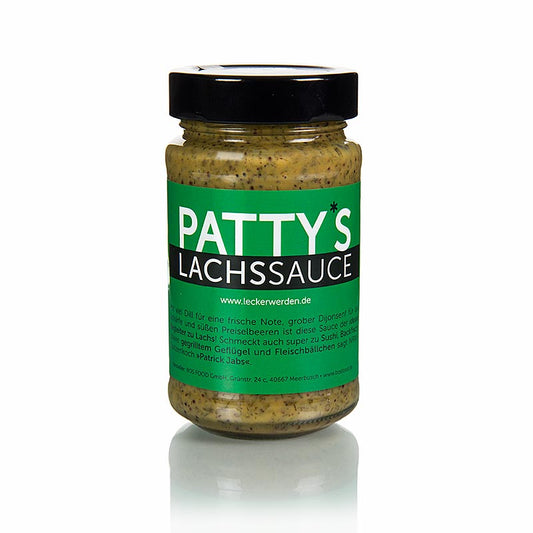 Sauce saumon Patty's, sauce miel-moutarde à l'aneth, 225 ml - une sauce délicieuse et crémeuse, parfaite pour accompagner les plats de poisson.