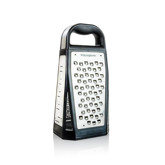 Râpe à tour Elite Series avec 5 surfaces de râpe différentes pour râper et émincer finement, à l'aide d'un cutter, moyennement grossièrement et très grossièrement. 