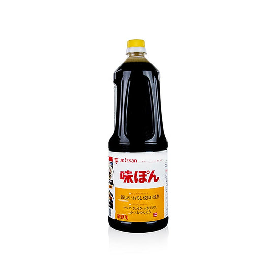 Ponzu Ajipon, une sauce japonaise à base de jus d'agrumes et de vinaigre, en bouteille de 1,8 litre