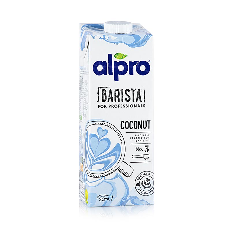 Un carton de 1 litre de boisson soja Alpro Professional Barista au goût de noix de coco