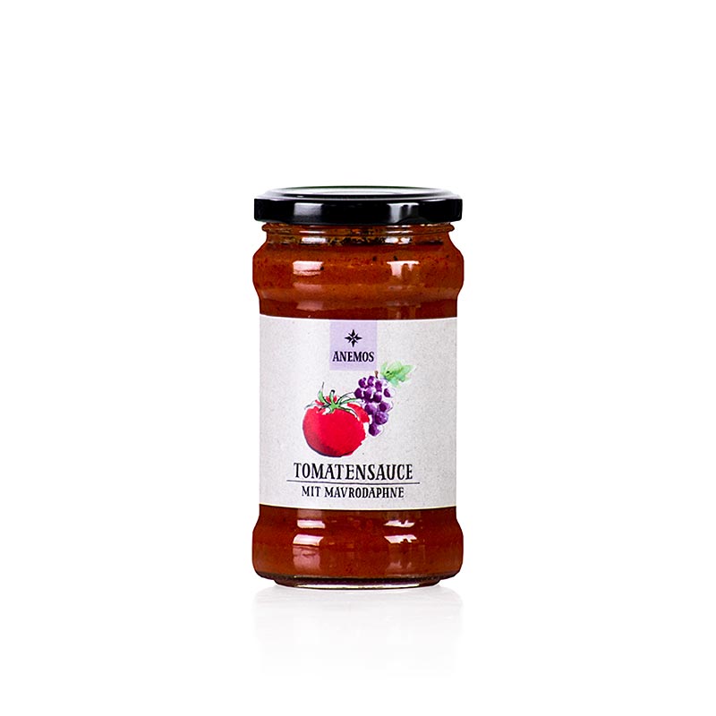 ANEMOS sauce pour pâtes tomate et mavrodaphne, 280 g - délicieuse sauce pour pâtes à la tomate avec le goût sucré des raisins mavrodaphne, parfaite pour un savoureux repas de pâtes.