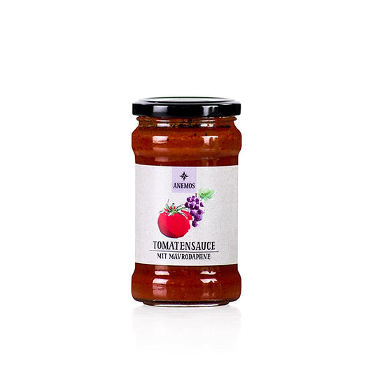 ANEMOS sauce pour pâtes tomate et mavrodaphne, 280 g - délicieuse sauce pour pâtes à la tomate avec le goût sucré des raisins mavrodaphne, parfaite pour un savoureux repas de pâtes.