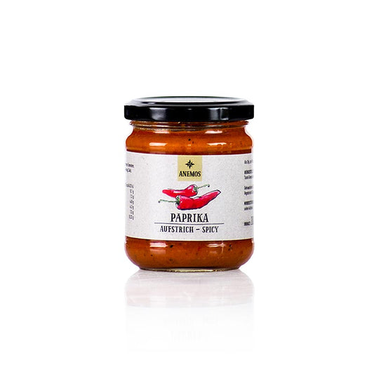 ANEMOS Tapenade de poivrons rouges (salée), 200 g - une délicieuse pâte à tartiner salée à base de poivrons rouges, idéale pour donner du goût à vos plats.