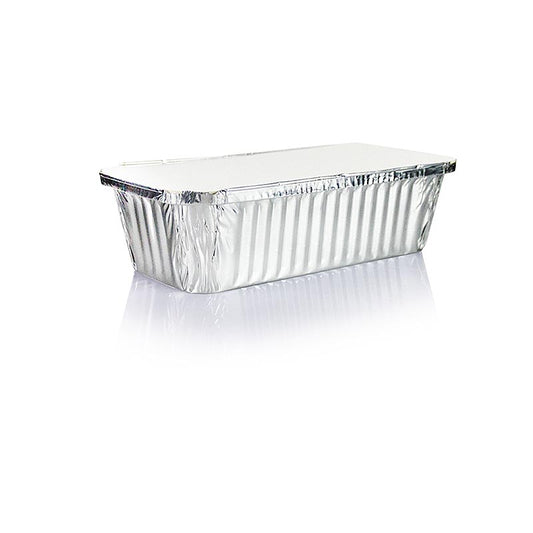 Récipients rectangulaires jetables en aluminium avec couvercle, mesurant 54x11x213cm et contenant 1 litre, vendus par paquet de 10.