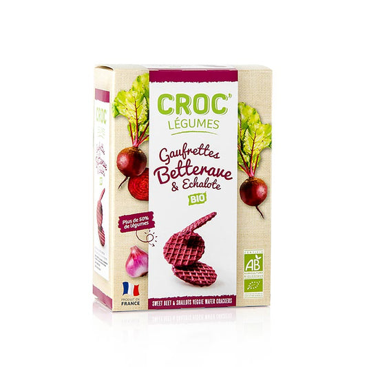 Organic Barsnack Croc Légumes - Mini gaufres à la betterave rouge et à l'échalote, 40g