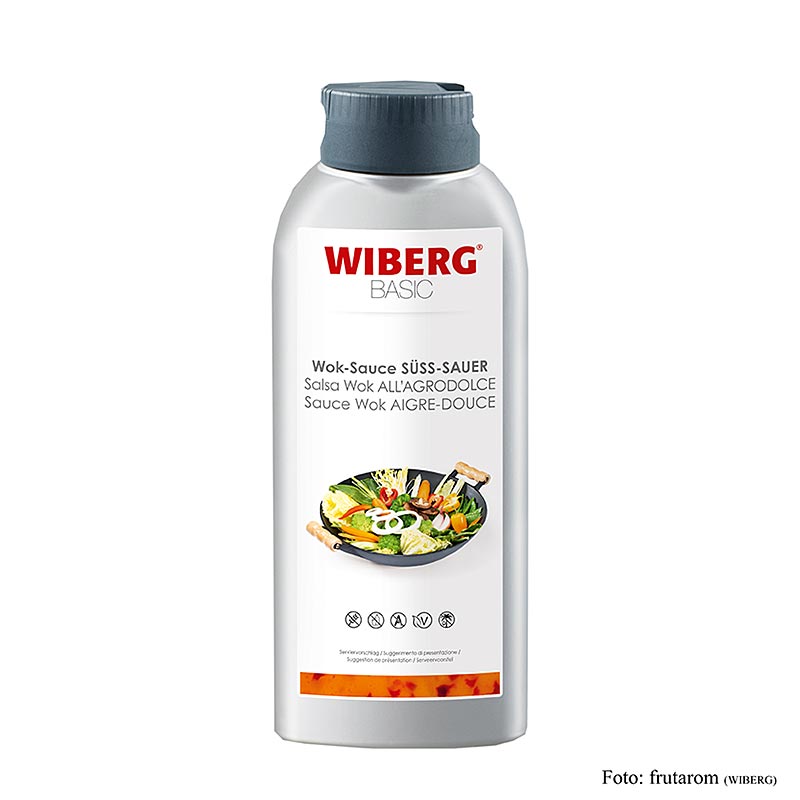 Bouteille pressée de 695 ml avec la sauce Wok aigre-douce WIBERG BASIC pour de délicieux plats asiatiques