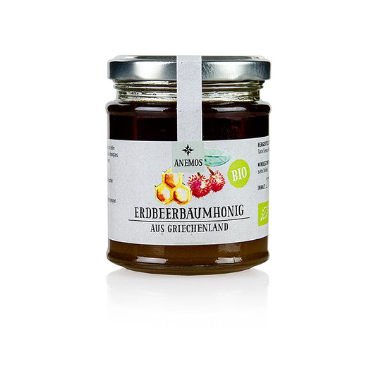 Miel d'arbousier bio ANEMOS, 270 g, à base de fleurs d'arbousiers sauvages