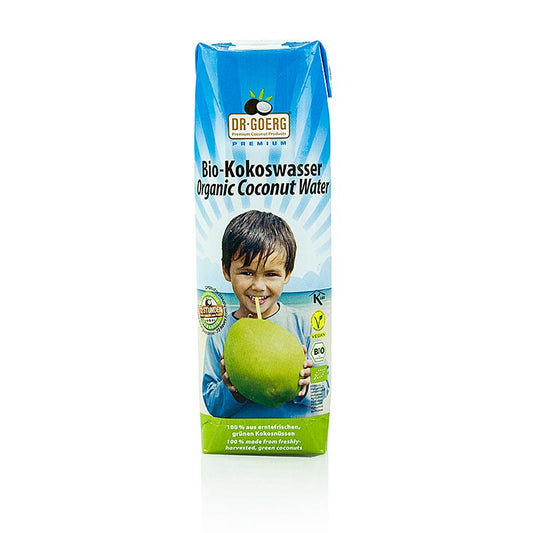 Eau de coco biologique DrGoerg 1 litre, rafraîchissante et naturelle, un pur plaisir