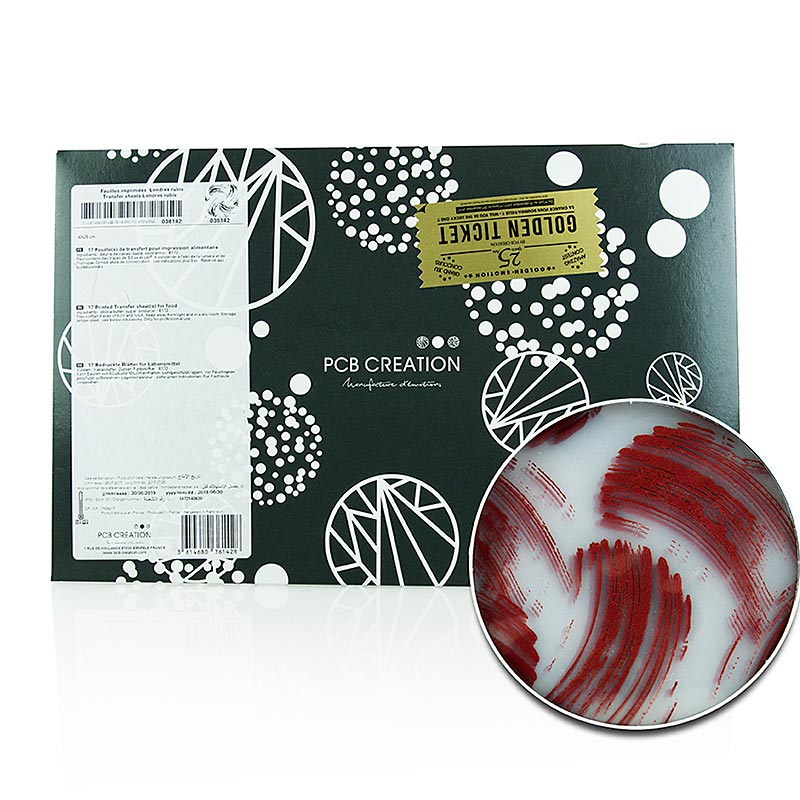 Feuille détachable Londres Rubin à pois rouges, conçue pour le chocolat, 40x25cm, 17 feuilles, idéale pour la décoration de confiseries