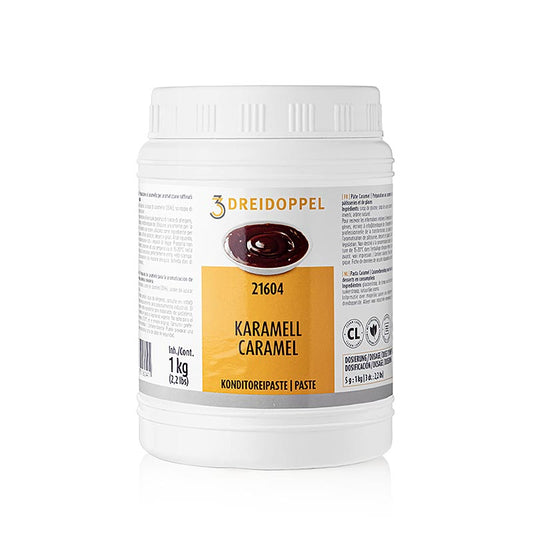 Pâte caramel, Dreidoppel, Nr216, 1 kg, idéale pour la décoration et le fourrage des pâtisseries, saveur caramel riche et crémeuse, parfaite pour les boulangers et pâtissiers professionnels.