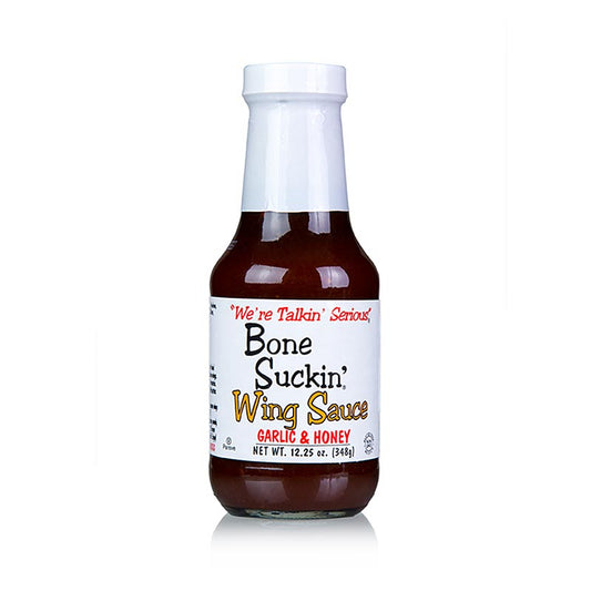 Bone Suckin' Chicken wing sauce - Garlic-honey, Ford's Food, 290 ml, une délicieuse sauce pour ailes de poulet à l'ail et au miel.