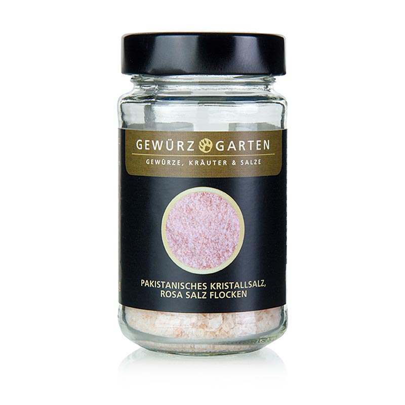Gewürzgarten Pakistani crystal salt, flocons de sel rose en paquet de 100 g, idéal pour la cuisine et la pâtisserie
