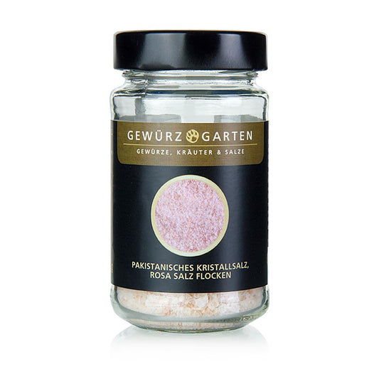 Gewürzgarten Pakistani crystal salt, flocons de sel rose en paquet de 100 g, idéal pour la cuisine et la pâtisserie