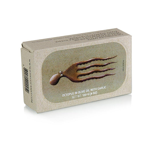 Delicious Jose Gourmet 120g de poulpe à l'huile d'olive et à l'ail, un délicieux produit de la mer