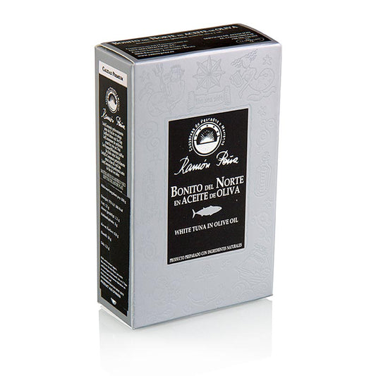 Thon - Bonito del Norte à l'huile d'olive, RAMON PEÑA GOLD, 115 g - thon de haute qualité à l'huile d'olive de la marque Ramon Peña Gold, 115 g