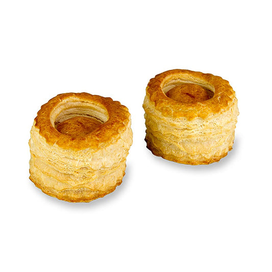 Tourtes à la reine en pâte feuilletée, d'un diamètre de 65 cm, marque HUG, paquet de 225 kg avec 90 pièces