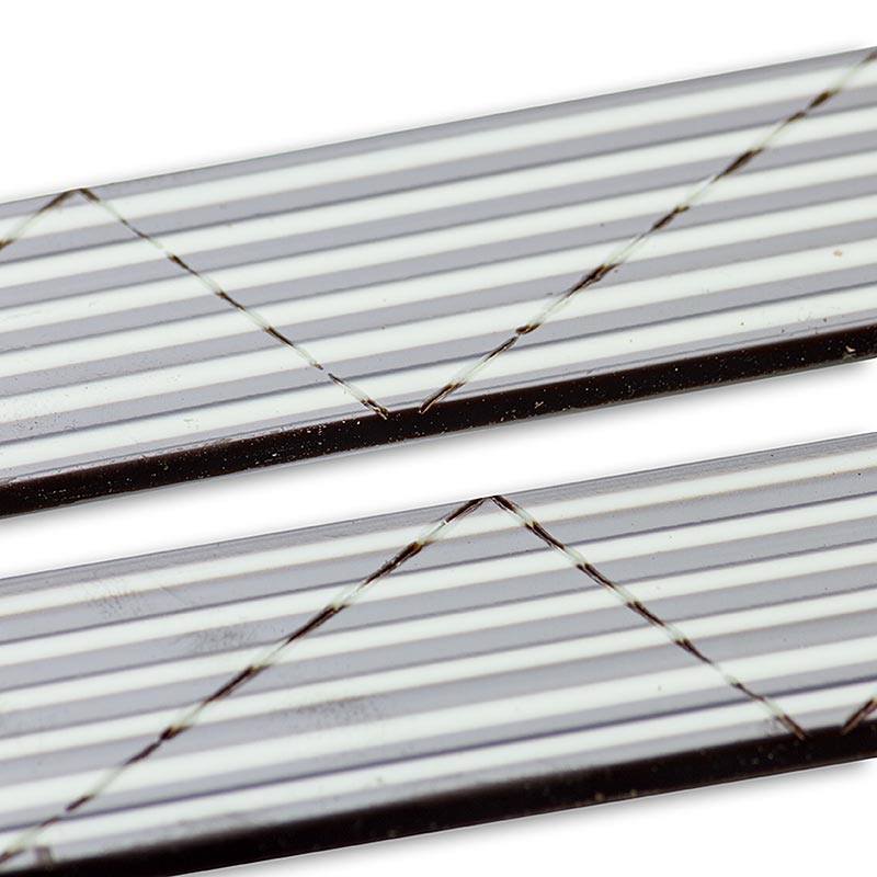 Dessus décoratif de haute qualité Domino Triangle pesant 585 g et 314 pièces, recouvert de jolies rayures de chocolat blanc et noir, idéal pour la décoration de diverses friandises