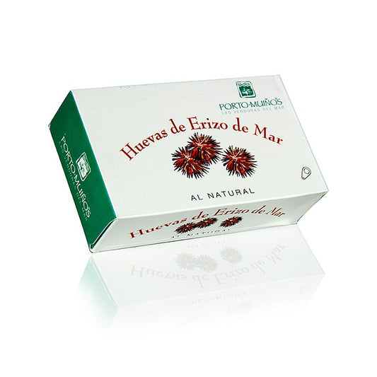 Boîte de 120 g de caviar d'oursin de Porto-Muiños, un mets luxueux et durable