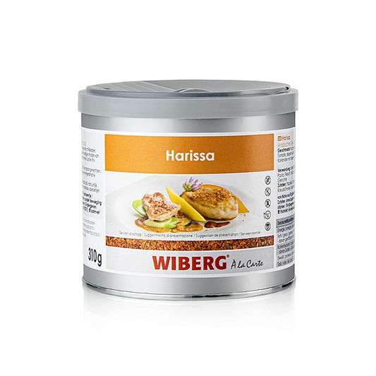 Harissa Wiberg, un mélange d'épices arabes de 310 g, épicé et aromatique, parfait pour ajouter une saveur audacieuse aux plats du Moyen-Orient et plus encore.