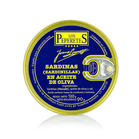 Sardinelles sans tête à l'huile d'olive de Los Peperetes, de la meilleure qualité, 120 g