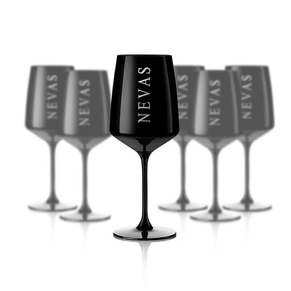 Lot de 6 verres à eau Nevas noirs, idéaux pour servir de l'eau