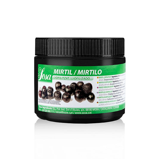 Sosa myrtilles lyophilisées (myrtilles), entières (37953), 50 g, myrtilles lyophilisées naturelles et délicieuses en paquet de 50 g
