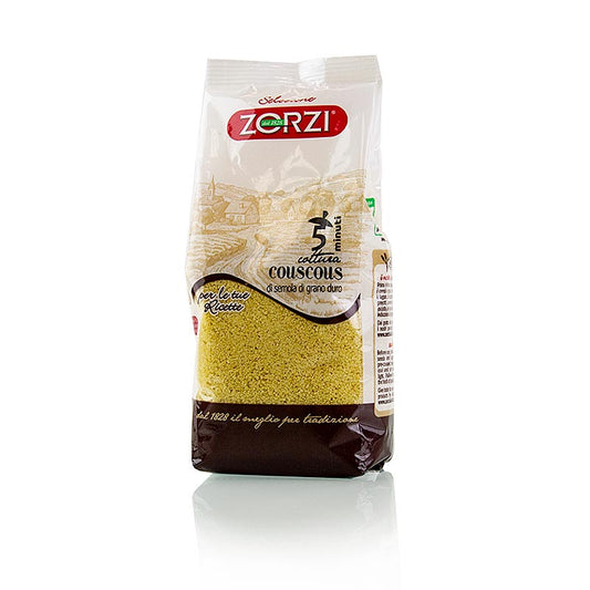 Un paquet de 400 g de couscous moyen, avec un temps de préparation rapide de 5 minutes
