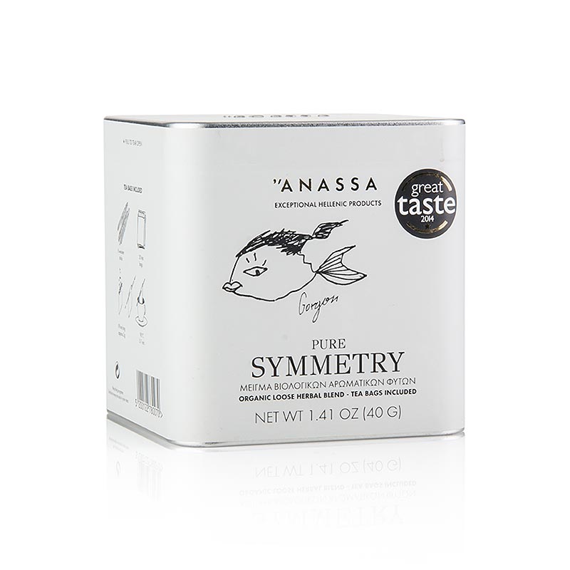 ANASSA Pure Symmetry Tea, un mélange de tisanes biologiques avec 20 sachets en vrac, 40g