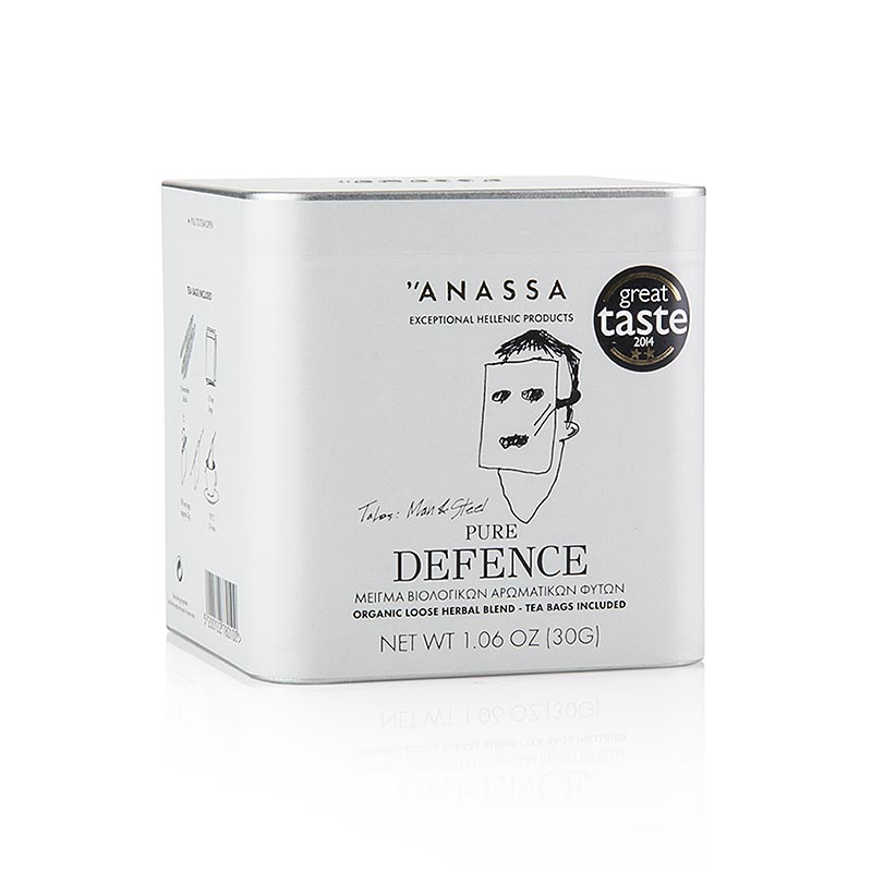 Thé de défense pure biologique ANASSA, en vrac avec 15 sachets, 30g mélange d'herbes