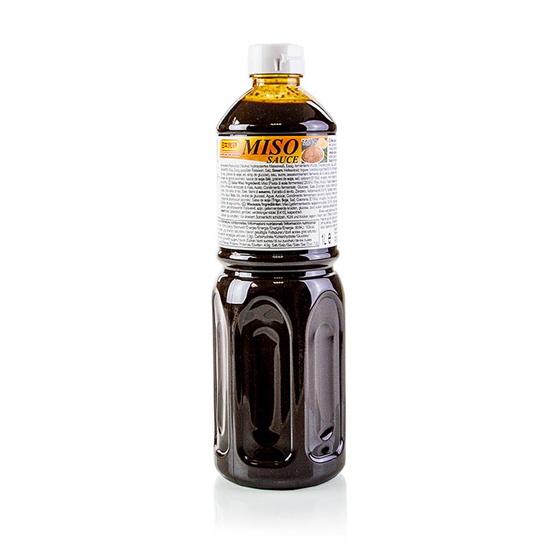 Une bouteille de 1 litre de sauce Miso Nihon Shokken, un condiment japonais traditionnel