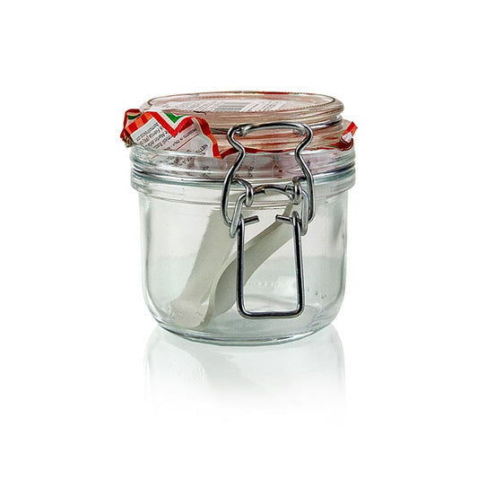 Soupière Fido en verre avec cintre, 200ml, ronde, 1 st - bocal décoratif en verre avec cintre pour conserver les conserves et les cornichons